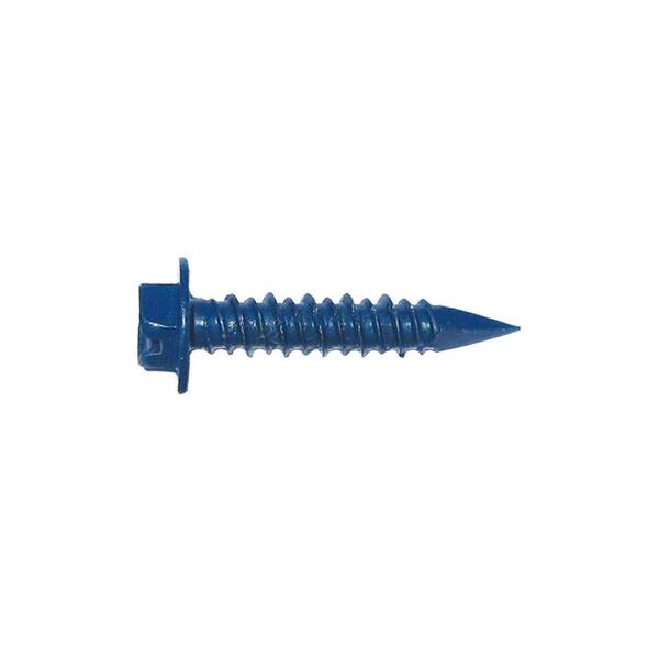 thumbnail image 2 of IMScrews 1/4 X 1-1/4 Concrete Screws - 50 Pack Blue Slotted Hex Head For Secure Fastening 2 of 8