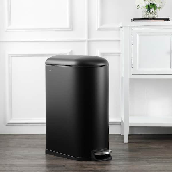 Roland Mini 2.6 Gal. Black Step-Open Trash Can