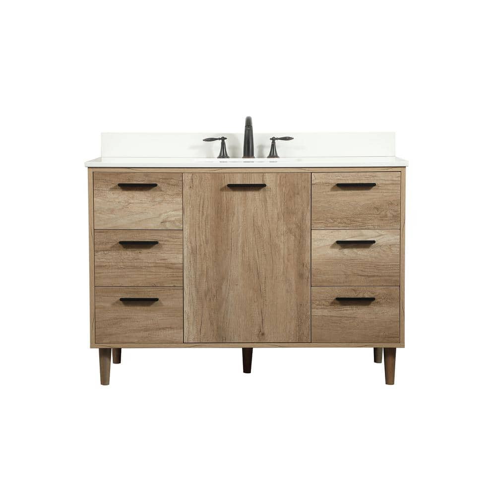 Simply Living 48 in. W x 22 in. D x 34 in. H Bath Vanity in Natural Oak wit
