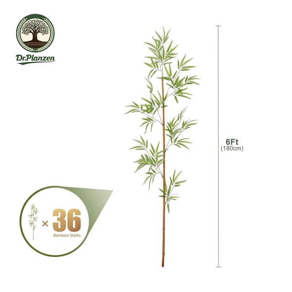 DR.Planzen 6 ft. Artificial Bamboo Tree 36 Pack Fake Plant with