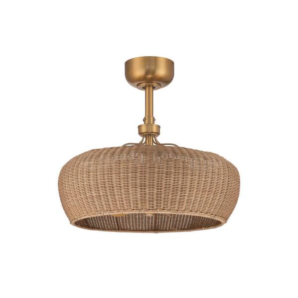 ARRANMORE LIGHTING & FANS Maribel 22 in. LED Indoor Aged Brass Rattan