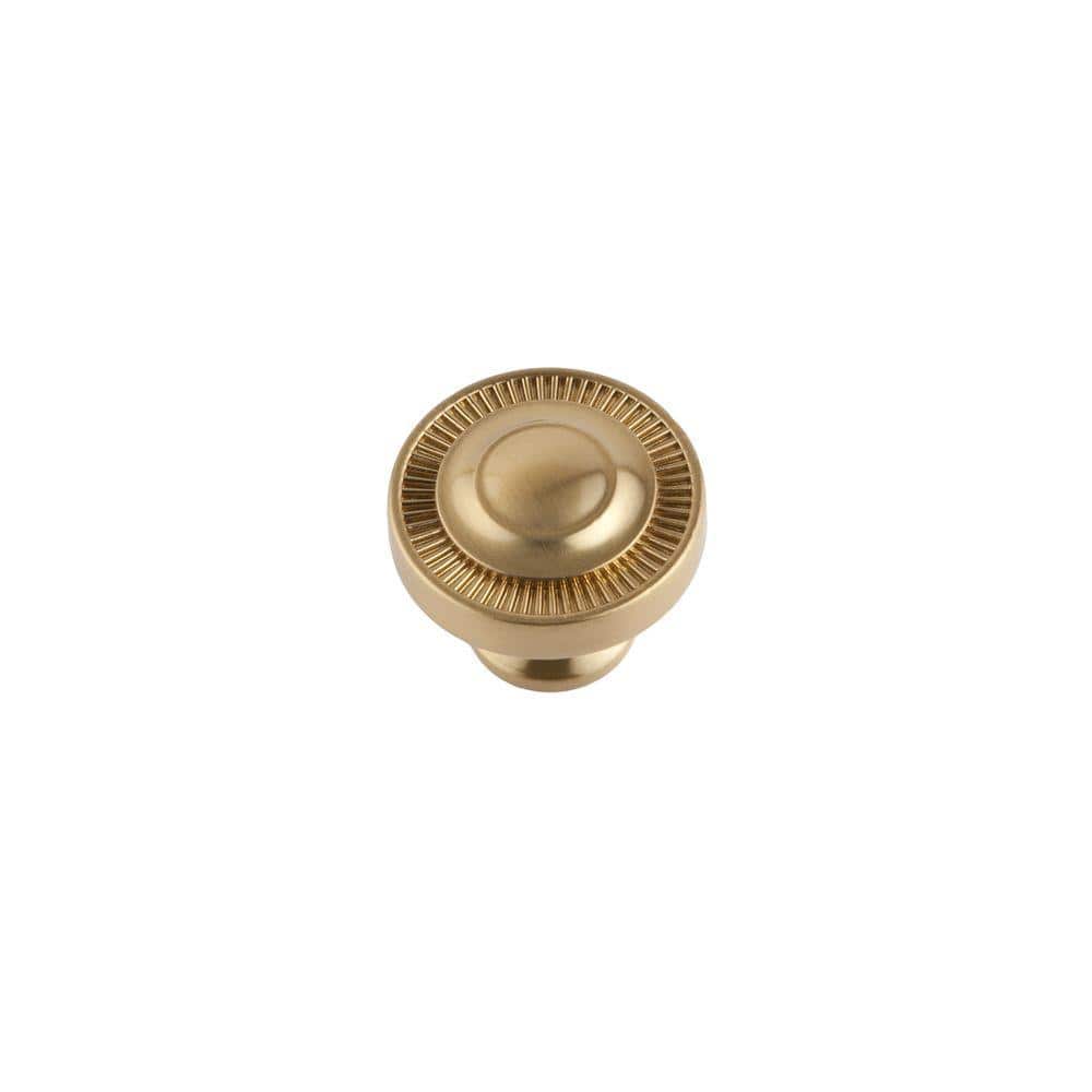 Minted Small Round Satin Brass Knob with Mounting Hardware
