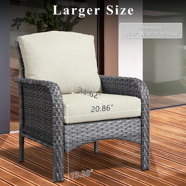 XIZZI Aster Gray Wicker Outdoor Patio Stationary Lounge