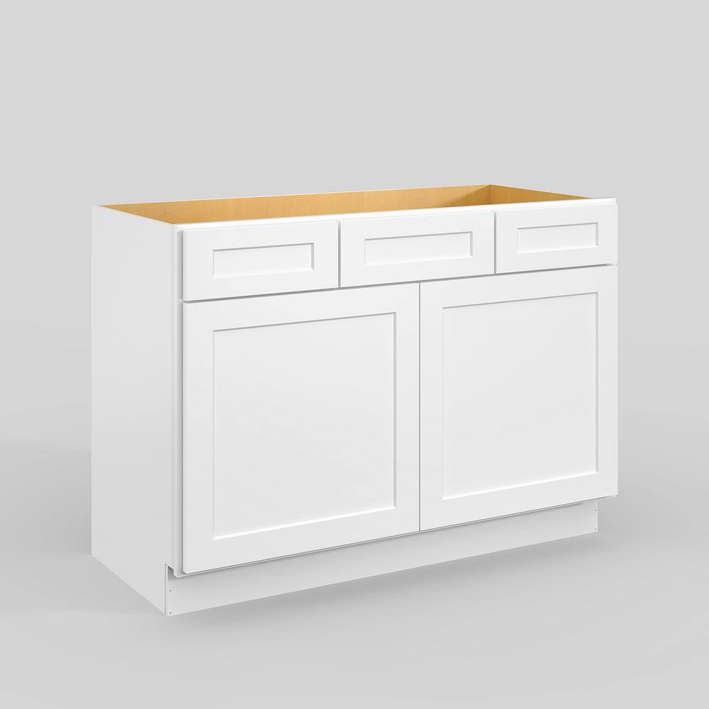 48-in. W x 21-in. D x 34.5-in. H in Shaker White Plywood Ready to ...