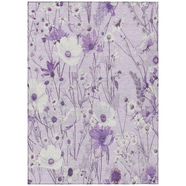 Chantille Machine Washable Indoor/Outdoor Abstract ACN1501 Lavender 3 ft. x 5 ft. Area Rug