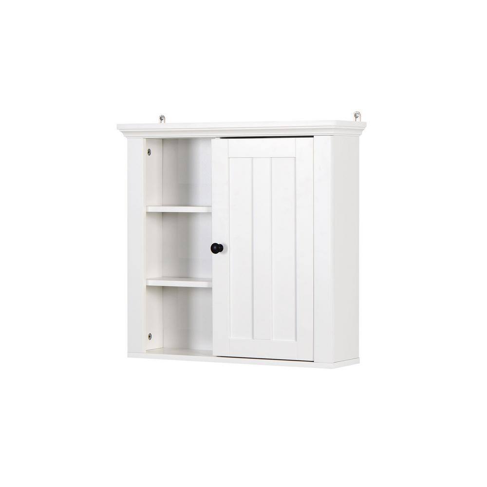 AMA 20.86 in. W x 5.71 in. D x 20 in. H whiteBathroom Wooden Wall Cabinet with a Door price history on PriceWatchPro