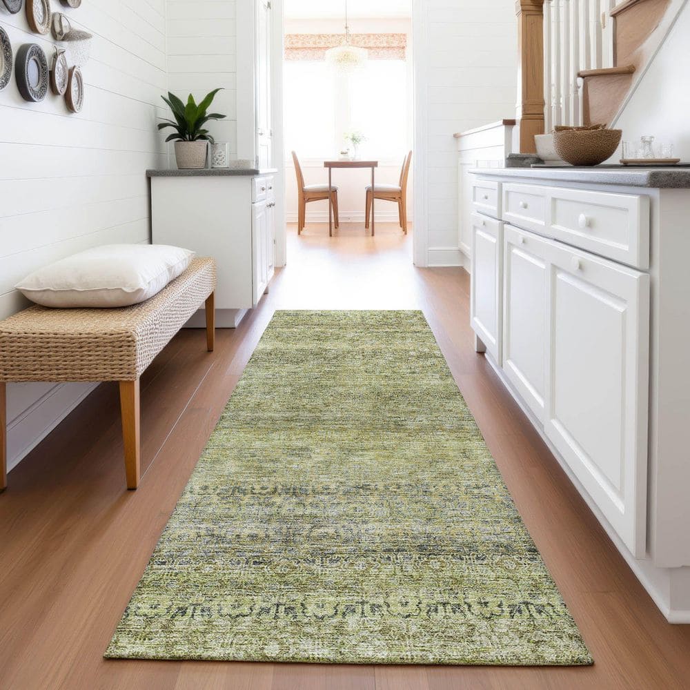 Mayfield Premium Machine Washable Abstract AMF1174 Aloe 2 ft. 3 in. x 7 ft. 6 in. Runner Rug price history on PriceWatchPro