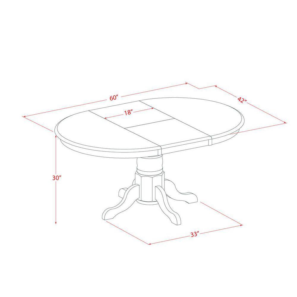 Black and Cherry Oval Wood Dining Set with 6 High Back Armless Chairs