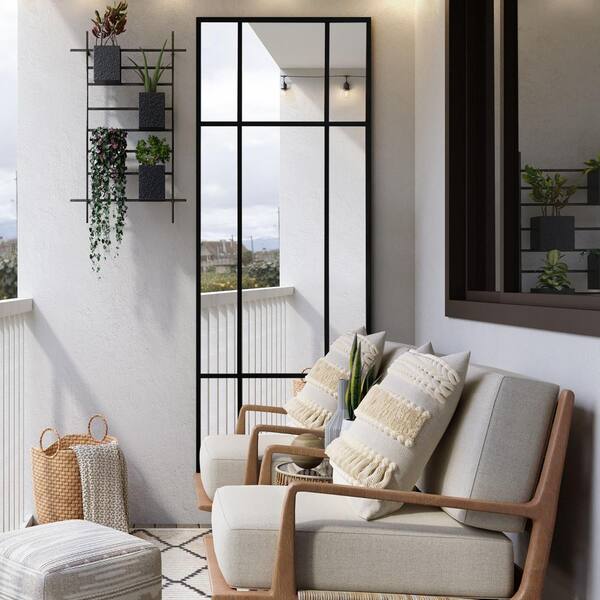 Lirago 24 in. W x 63 in. H Arched Metal Frame Wall Mirror in