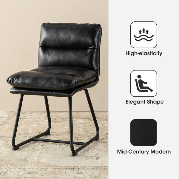 ★ SISANDI MIES CLASSIC midnight black 1★ Glitzhome Mid-Century Modern Black Thick Leatherette Dining Chair