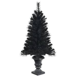 4 ft. Pre-Lit Artificial Christmas Tree Entrance Potted Xmas Halloween Tree
