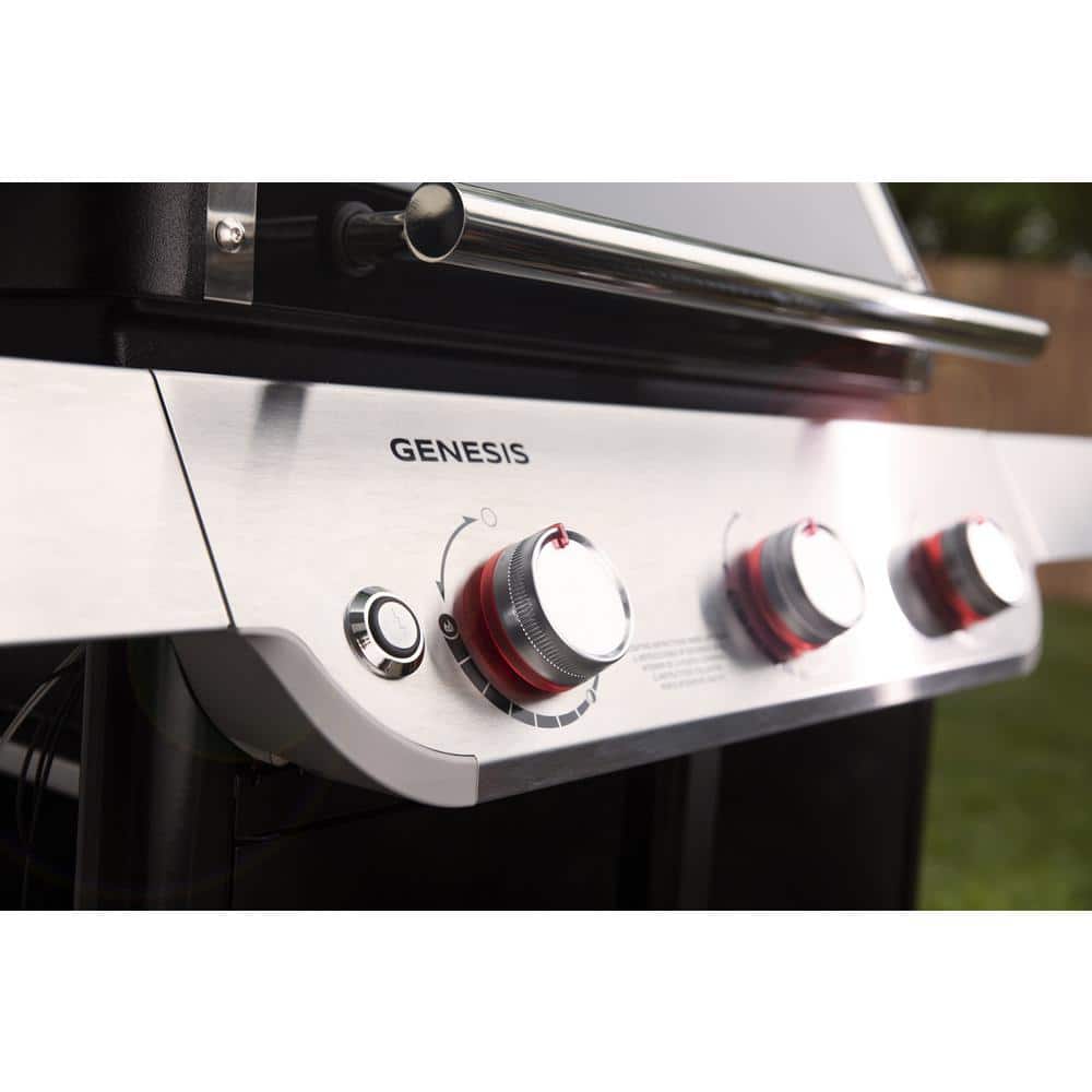 Genesis E-315 Black Liquid Propane Gas Grill with Side Tables