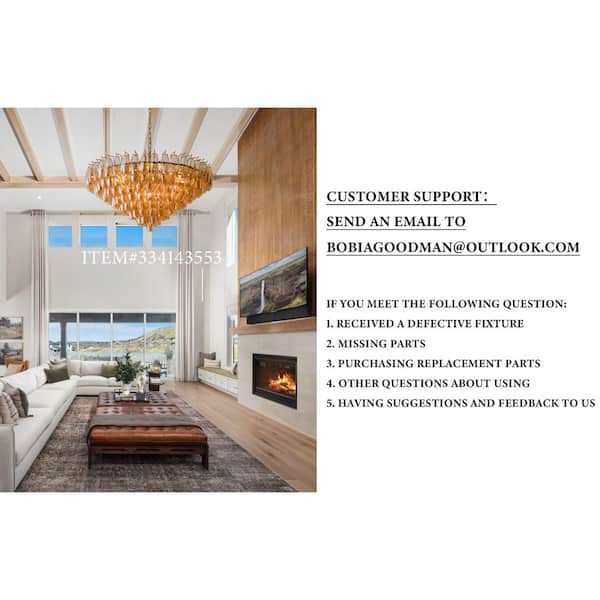 Miles Lightings Modern Chandelier 118 in. 28-Light Crystal