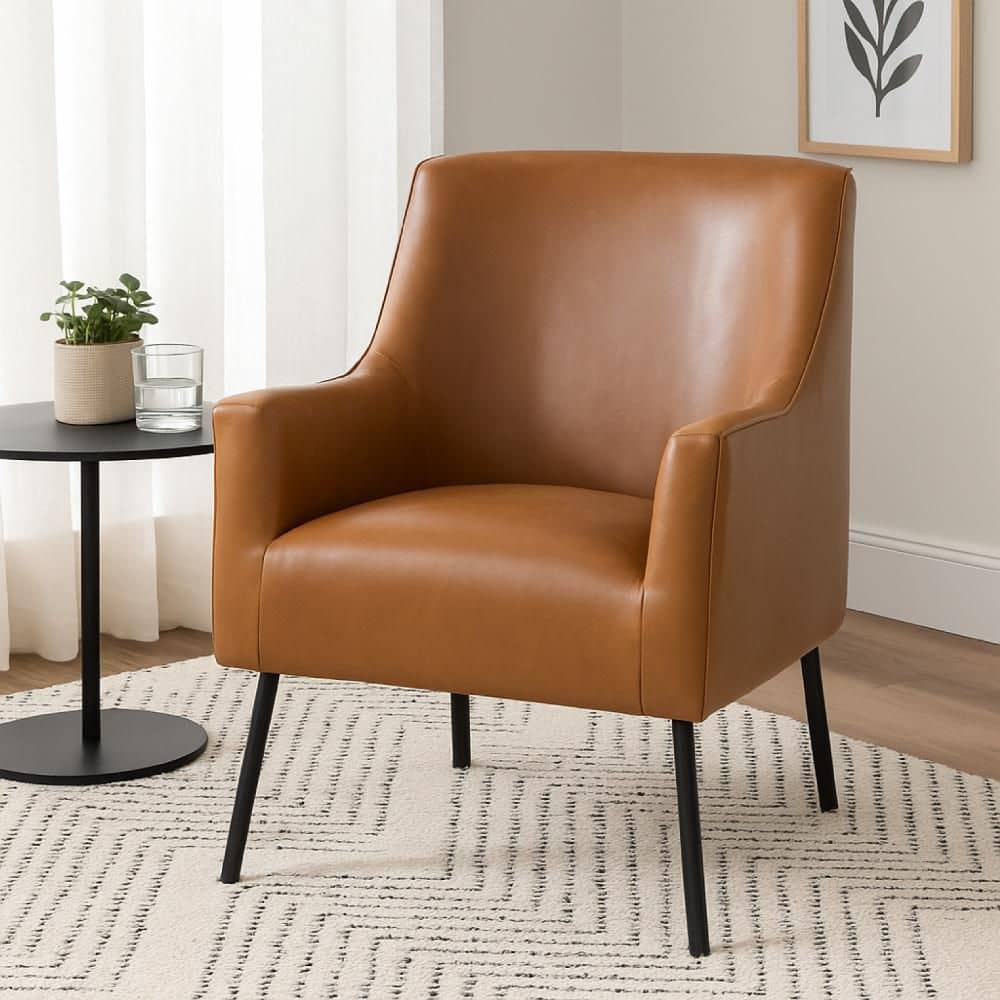 Sune Brown and Black Faux Leather Arm Chair with Tight Back price history on PriceWatchPro