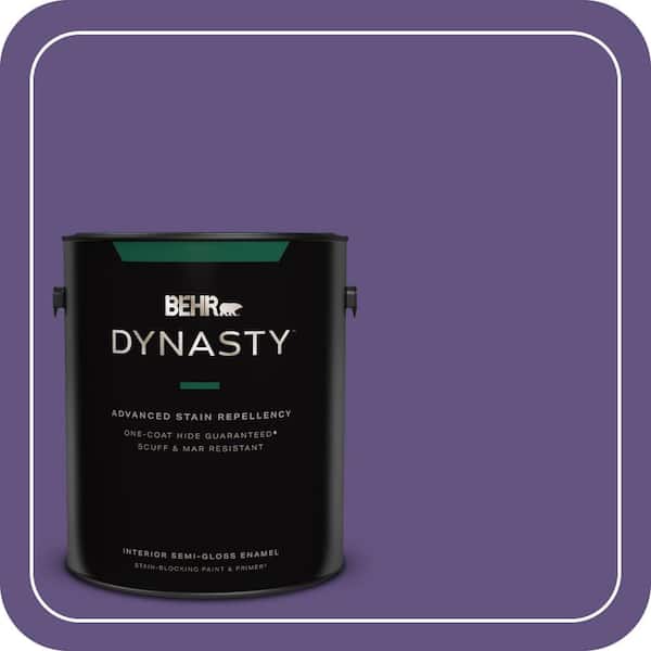 1 gal. #MQ4-28 Purple Sky One-Coat Hide Semi-Gloss Enamel Interior Stain-Blocking Paint & Primer