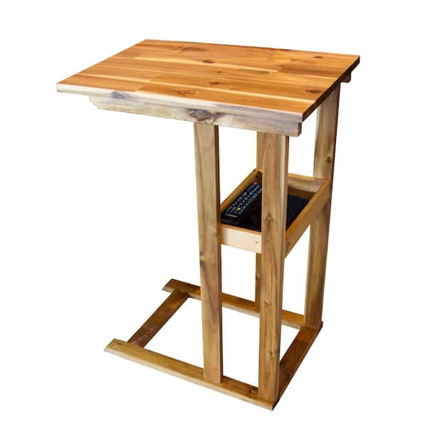 19 in. W Natural 26.5 in. H Rectangle Acacia Wood C-Table with