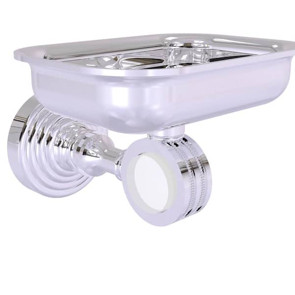 Allied Brass Pacific Grove Wall Mounted Soap Dish Holder with Dotted Accents in Polished Chrome