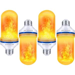 3-Watt E26 LED Flame Light Bulbs with 4-Modes Fire Light Bulbs Indoor/Outdoor in Yellow (4 Packs)