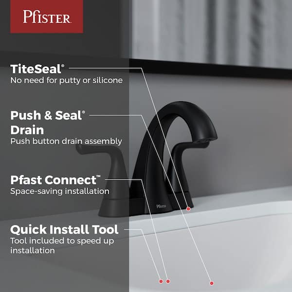 Willa 4 in. Centerset 2-Handle Bathroom Faucet in Spot Defense Matte Black