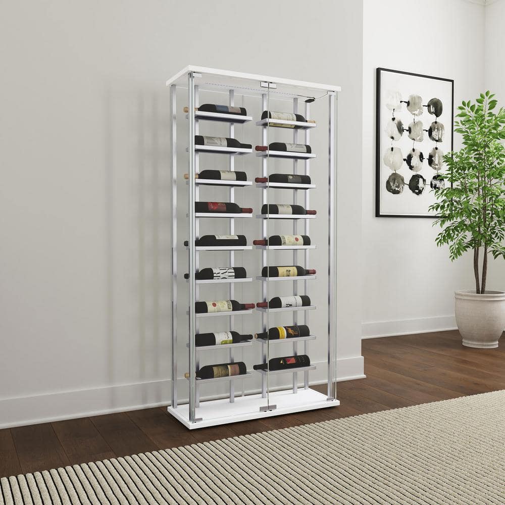 Montara Chrome Tempered Glass Lighted Curio Cabinet