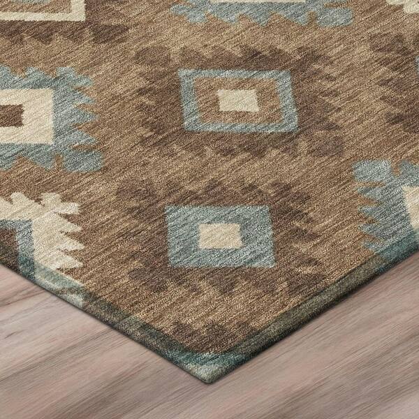 Chantille Machine Washable Indoor/Outdoor Abstract ACN2952 Mocha 10 ft. x 14 ft. Area Rug