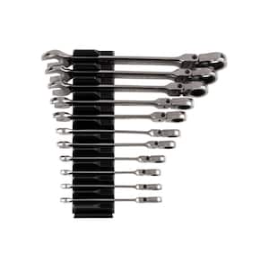 11-Piece (1/4-3/4 in.) Flex Head 12-Point Ratcheting Combination Wrench Set with Modular Slotted Organizer