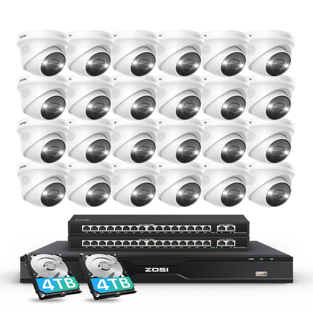 4K UHD 32-Channel 8TB POE NVR Home Security Camera System with 24 Wired 8MP Outdoor Bullet IP Surveillance Cameras price history on PriceWatchPro