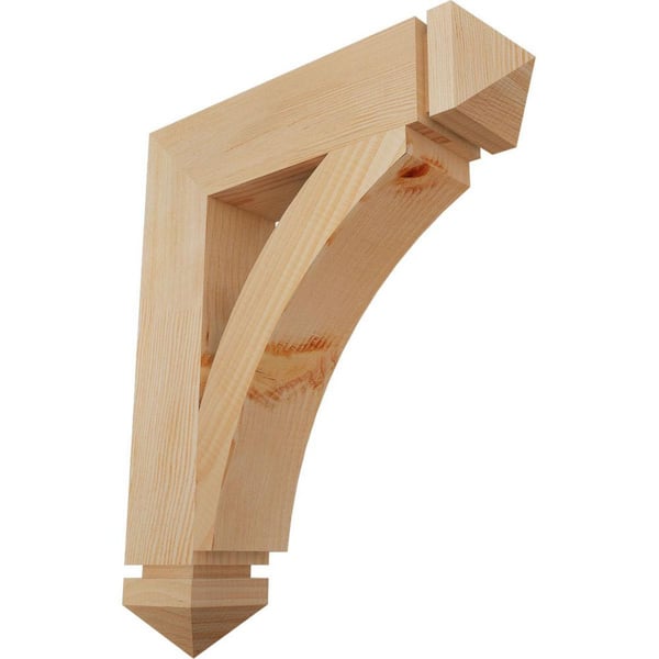 Ekena Millwork 3.5 in. x 22 in. x 18 in. Douglas Fir Thorton Arts and Crafts Smooth Bracket
