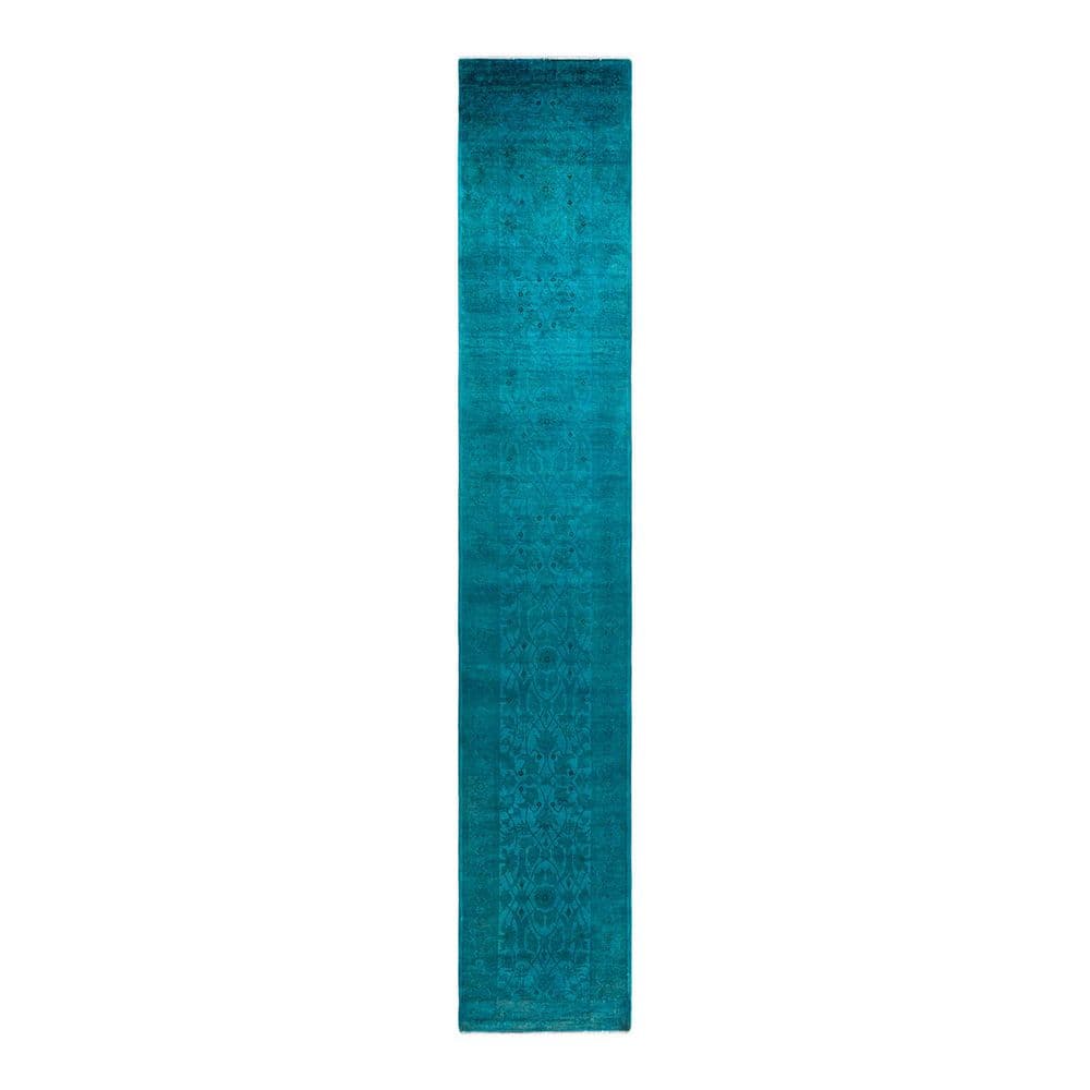 Overdyed Blue 2 ft. x 14 ft. Solid Wool Indoor Runner Rug price history on PriceWatchPro