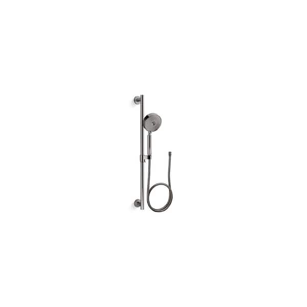 KOHLER Purist 3-Spray Patterns 1.75 GPM 5 in. Wall Mount Fixed Shower Head Handshower Kit in Vibrant Titanium
