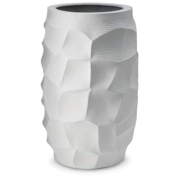 Patenleigh 19.75 in. White Resin Cylinder Decorative Vase