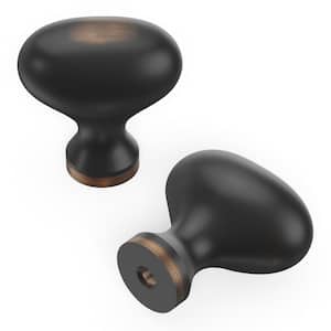 Williamsburg 1-1/4 in. x 13/16 in. Oil-Rubbed Bronze Highlighted Cabinet Knob (10-Pack)