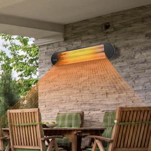 750-Watt/1500-Watt Wall Mounted Electrical Infrared Space Heater Waterproof Adjustable Patio Heater with Remote Control