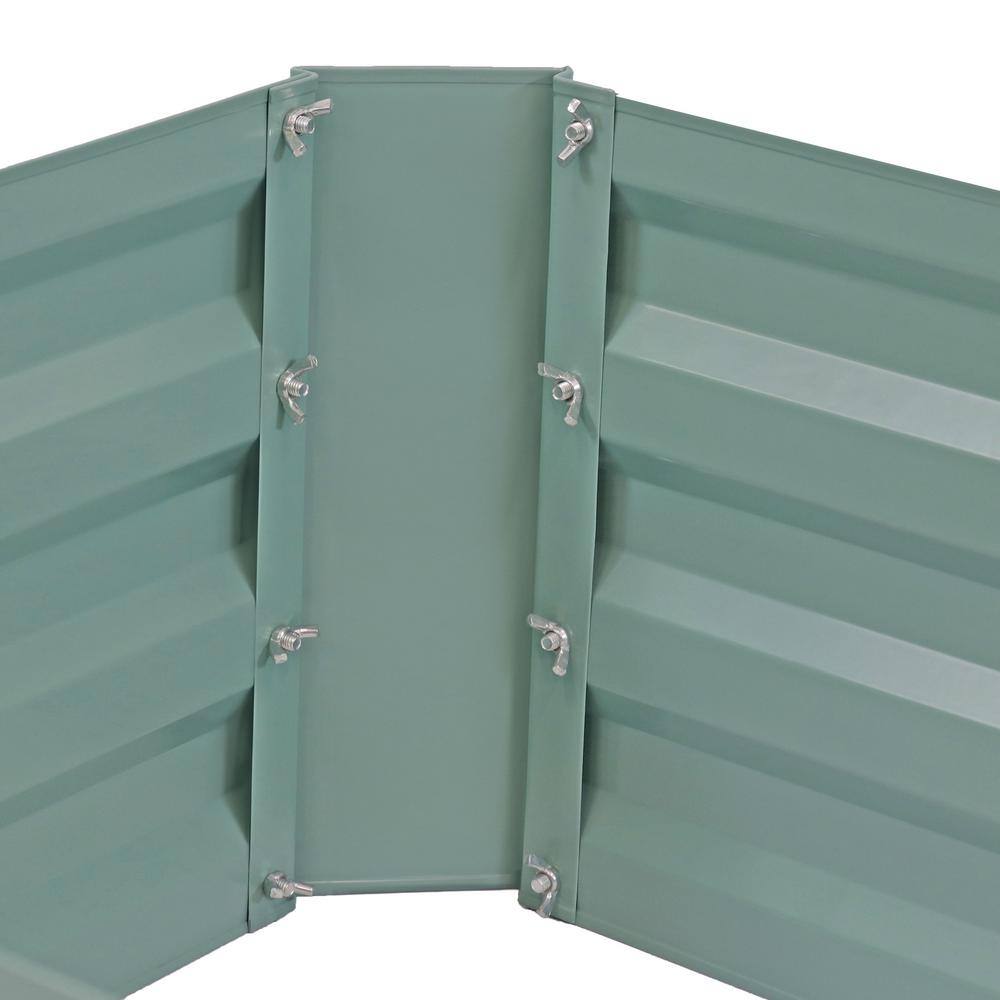 Green Galvanized Steel Rectangle Raised Garden Bed, 47" x 23" x 12"