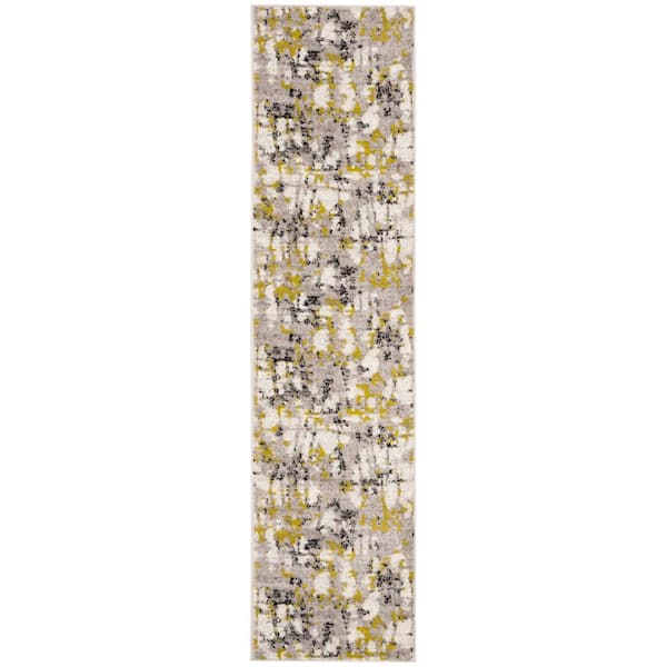 Skyler 2 ft. x 6 ft. Gray/Green Geometric Runner Rug