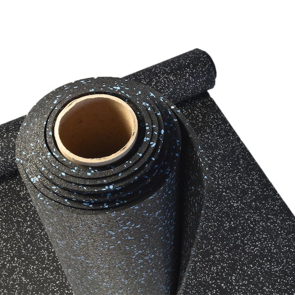 Greatmats 4x10 ft Rolled Rubber (10% Blue Fleck)