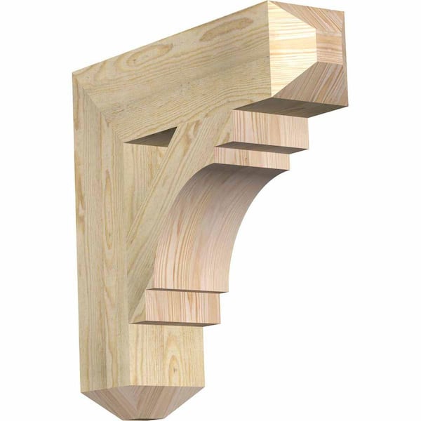 Ekena Millwork 6 in. x 24 in. x 24 in. Douglas Fir Merced Craftsman Rough Sawn Bracket