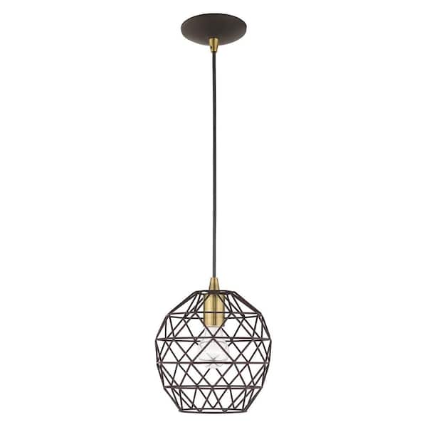 AVIANCE LIGHTING Densmore Shade Mini Pendants 1-Light Bronze Pineapple Mini Pendant
