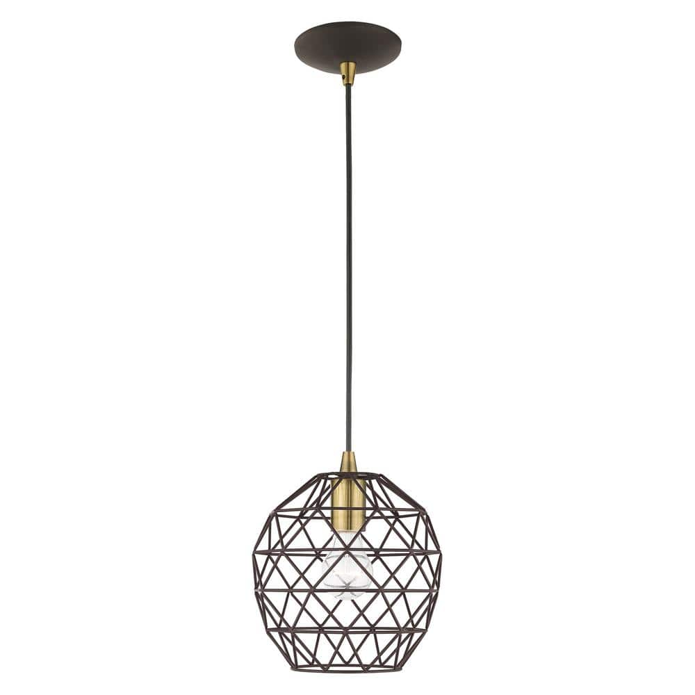 Bronze Geometric Globe Mini Pendant Light with LED