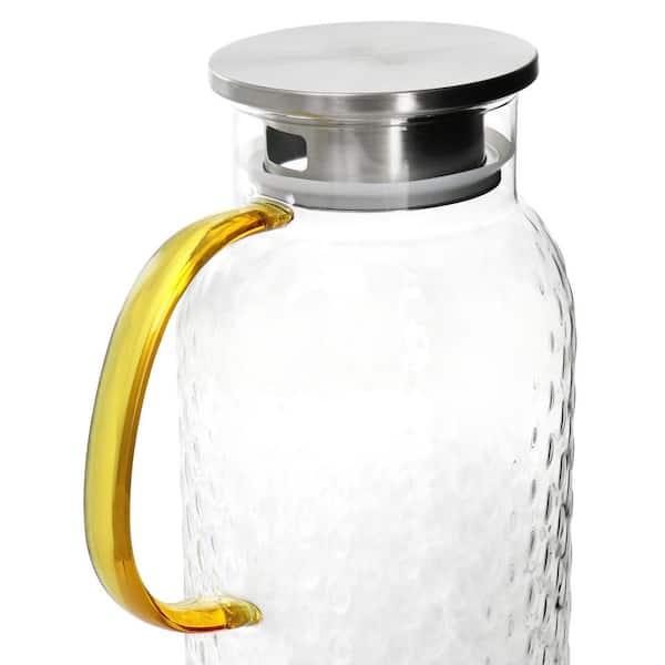 Glacier Glass Pitcher With Lid, Heat Resistant Heavy Duty Water
