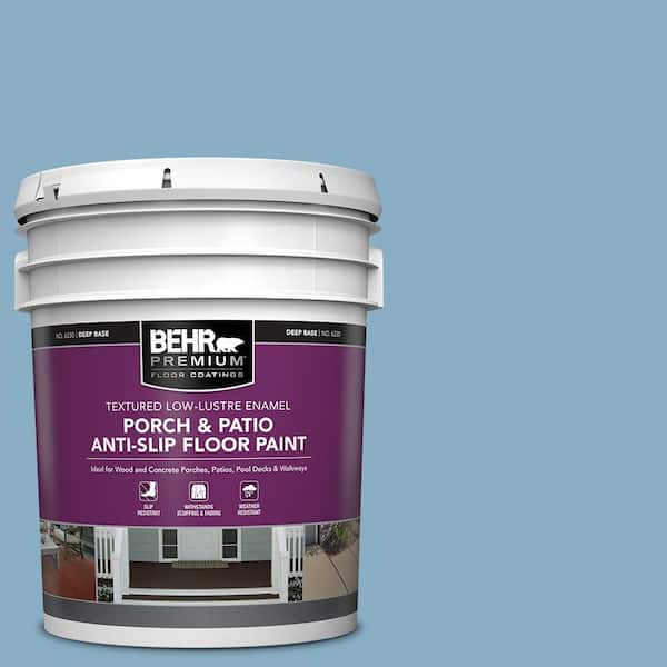 5 gal. #S500-4 Chilly Blue Textured Low-Lustre Enamel Interior/Exterior Porch and Patio Anti-Slip Floor Paint
