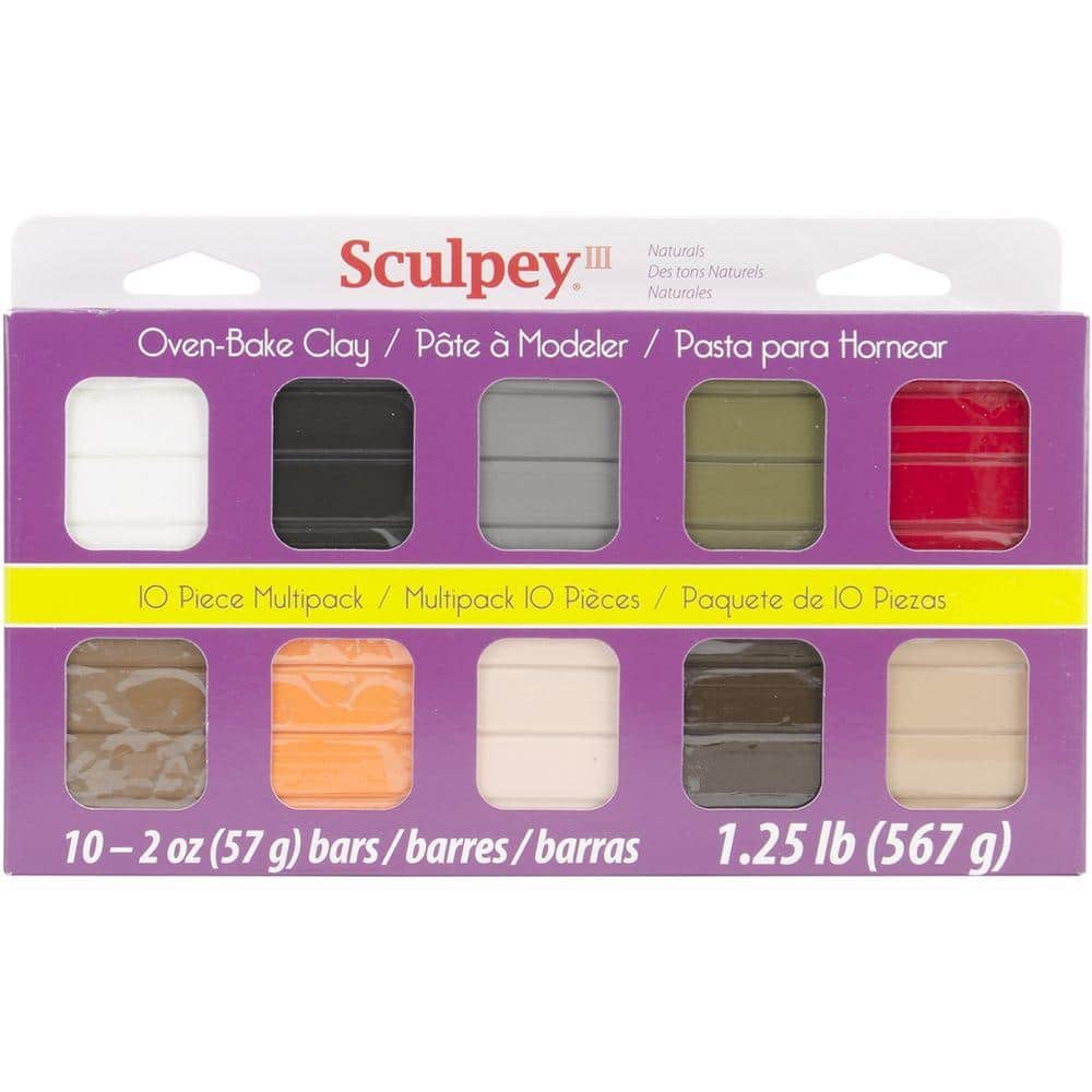 Sculpey 2 oz. Polymer Clay Natural Colors Multipack (10-Pack) S3MP 0300-1 -  The Home Depot