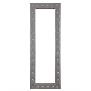 Gray 22 in. W x 63 in. H Modern Crystal Tufted Rectangle Framed Leaning Mirror