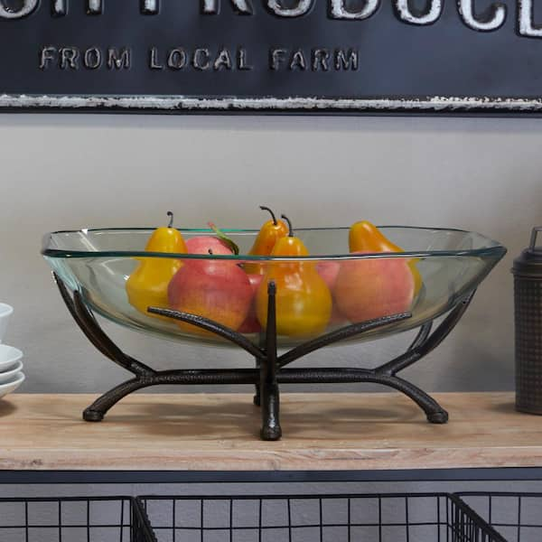 Black Fruit Bowl Metal Modern Kitchen Breakfast Large Best