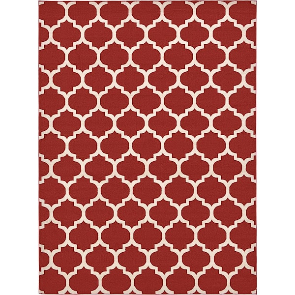 Unique Loom Trellis Philadelphia Red/Beige 8' 0 x 11' 0 Area Rug