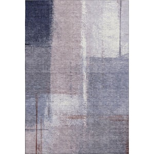 Mayfield Premium Machine Washable Abstract AMF2002 Lavender 9 ft. x 12 ft. Area Rug