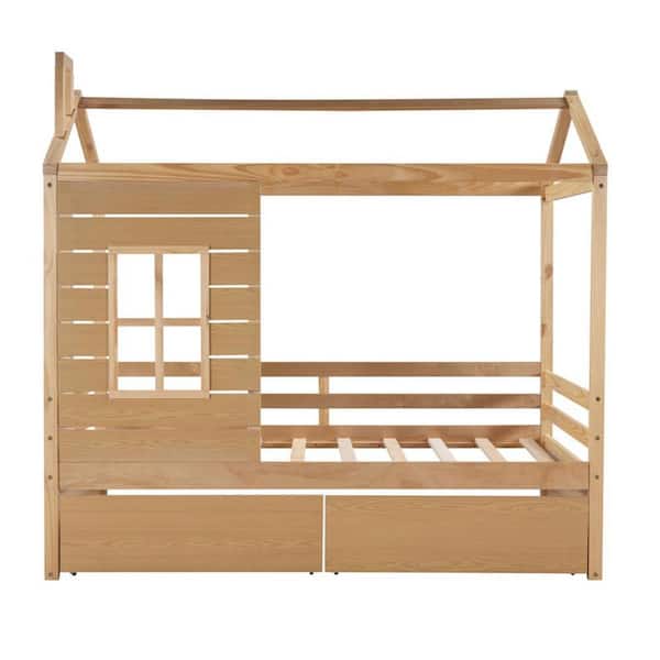 HomeRoots Beige Composite Frame Twin Panel Bed