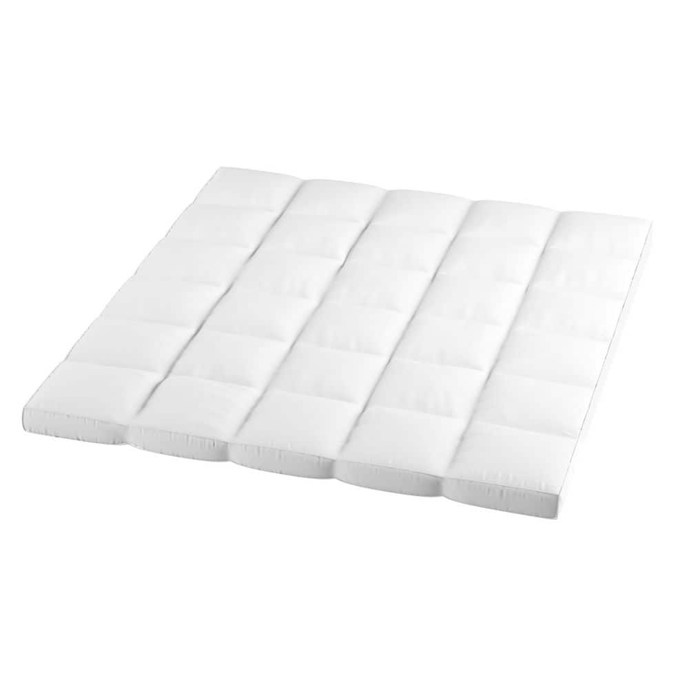 Plush White Cotton Down Feather Twin Mattress Topper