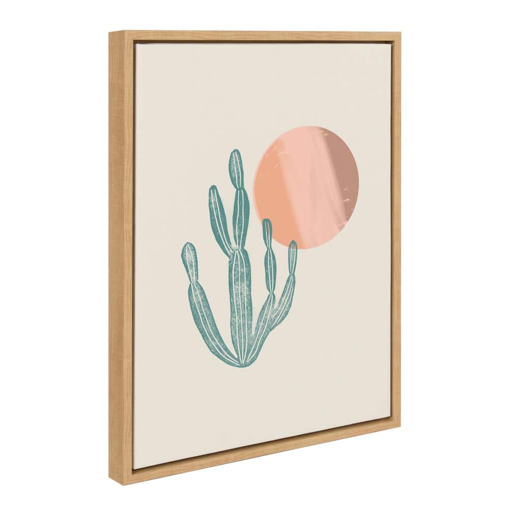 Desert Sunrise Abstract Landscape Canvas Print with Natural Frame