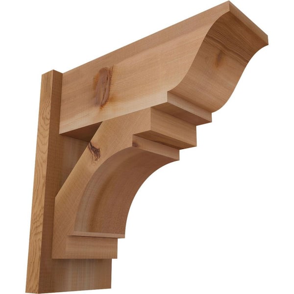 Ekena Millwork 8 in. x 18 in. x 18 in. Merced Traditional Smooth Western Red Cedar Outlooker